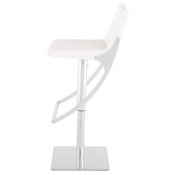 Swing White and Silver Adjustable Stool, image 3