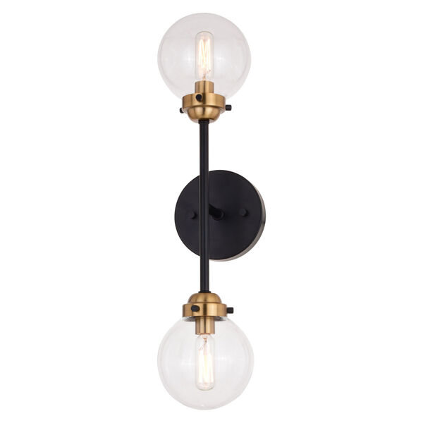 Orbit Muted Brass and Oil Rubbed Bronze Two-Light 20-Inch Wall Sconce, image 1