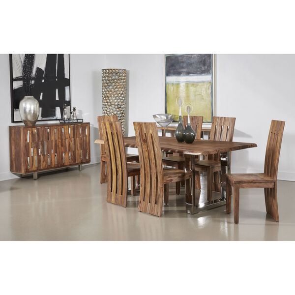 Brownstone Brown and Chrome Dining Table, image 5