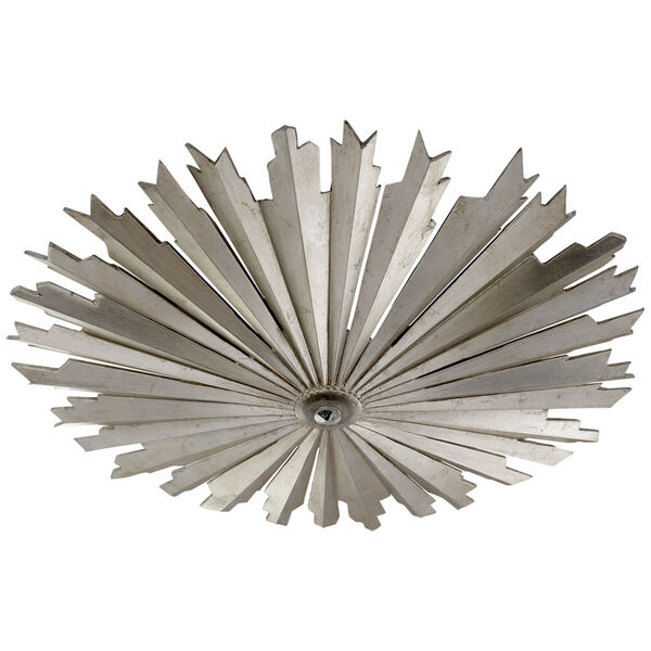 Claymore Medium Flush Mount in Burnished Silver Leaf by Chapman and Myers, image 1
