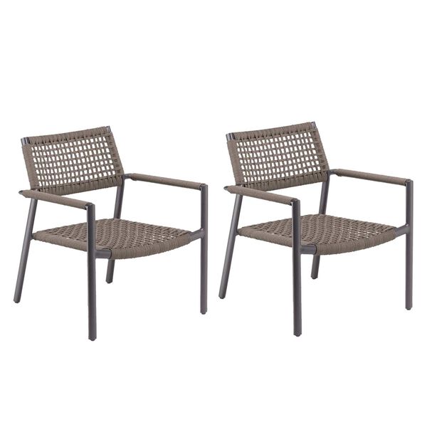 Eiland Mocha Outdoor Club Chair, Set of Two, image 1