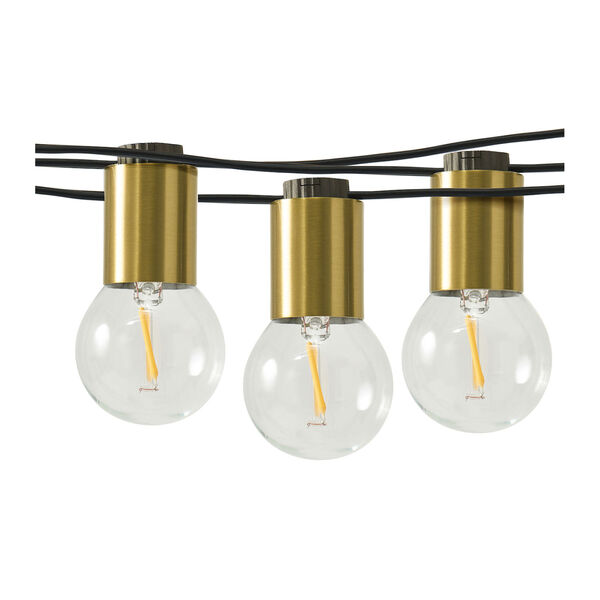 Glow Globe Brass 12-Light LED Outdoor String Light, image 1