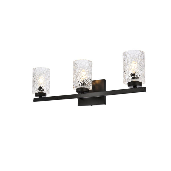 Cassie Black and Clear Shade Three-Light Bath Vanity, image 3