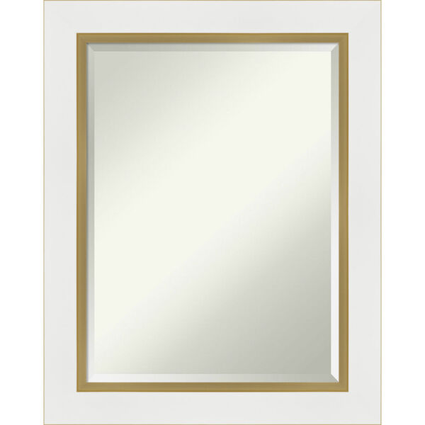 Eva White and Gold 23W X 29H-Inch Bathroom Vanity Wall Mirror, image 1
