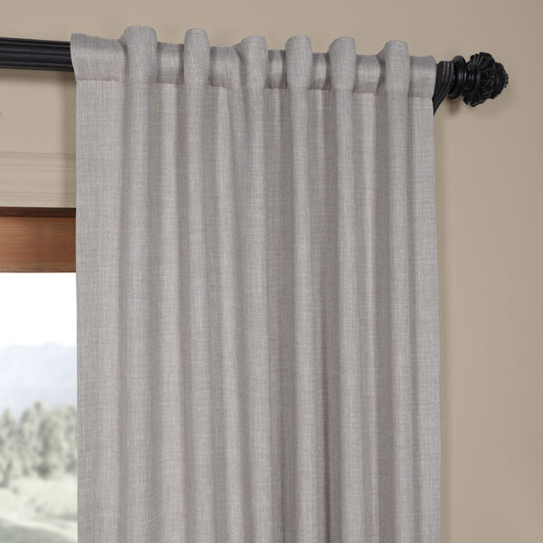 Beige Oatmeal 96 x 50 In. Faux Linen Blackout Curtain Single Panel, image 4