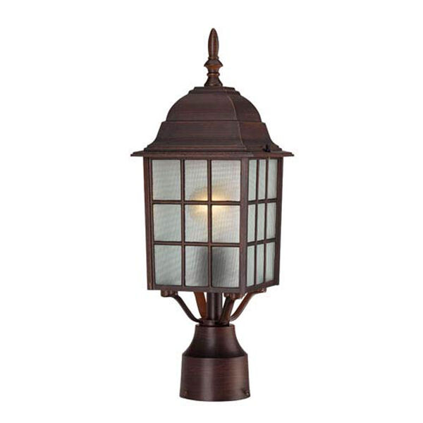 Hayden Rustic Bronze One-Light Outdoor Post Mount with Frosted Glass, image 1