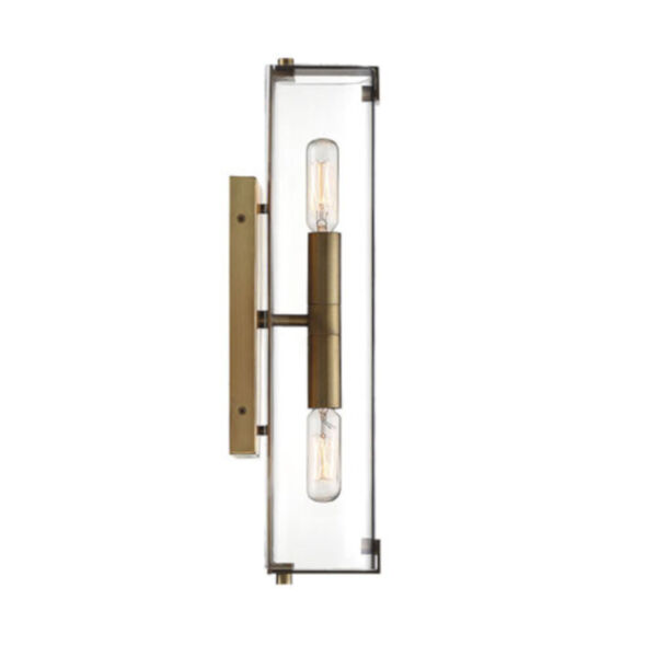Cora Polished Brass Five-Inch Two-Light Wall Sconce, image 4