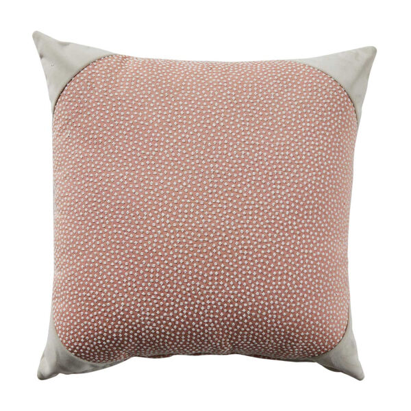 Blush and Almond 20 x 20 Inch Pillow with Velvet Corner Cap, image 1