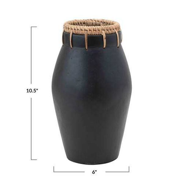 Black Handmade Terra-Cotta Vase, image 4