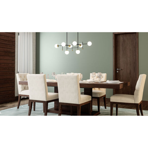 Blaire Matte Black and Gold Eight-Light LED Chandelier, image 2