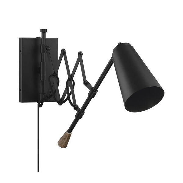 Chelsea Matte Black One-Light Plug-In Wall Sconce, image 2