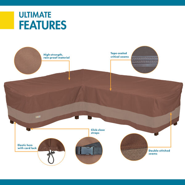 Ultimate Mocha Cappuccino 104-Inch Patio Left-Facing Sectional Lounge Set Cover, image 3