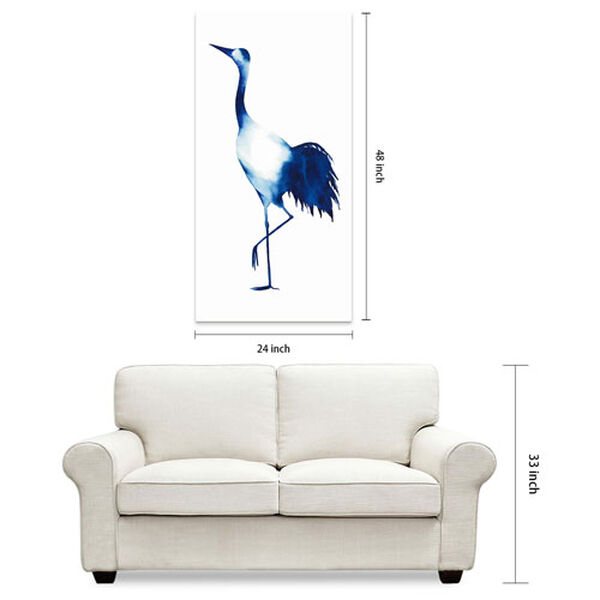 Ink Drop Crane 2 Frameless Free Floating Tempered Glass Panel Graphic Wall Art, image 6