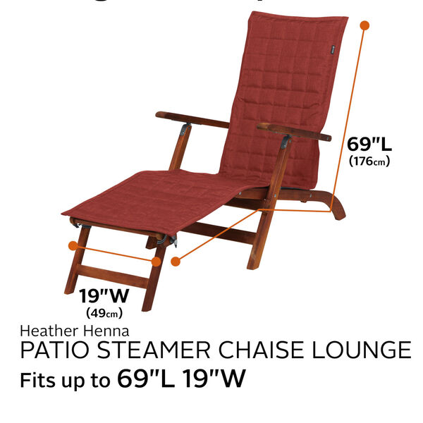 Oak Heather Henna Patio Steamer Chaise Cover, image 4