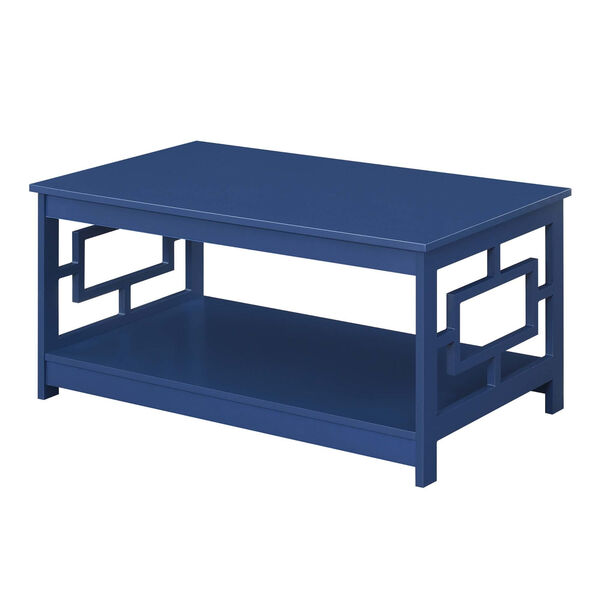 Town Square Cobalt Blue Coffee Table with Shelf, image 3