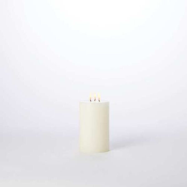 3-Wick Unscented Pillar Candle - 5 x 8, image 1