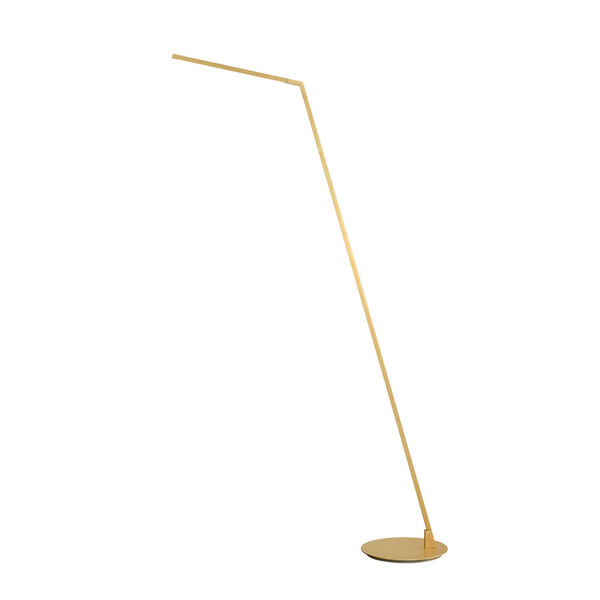 Miter Brushed Gold LED Floor Lamp, image 1