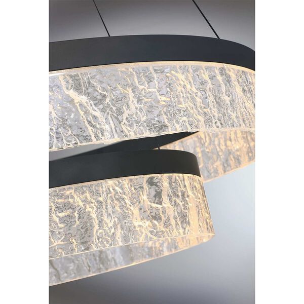 Arctic Ice Black Clear 24-Inch Two-Light LED Pendant, image 4