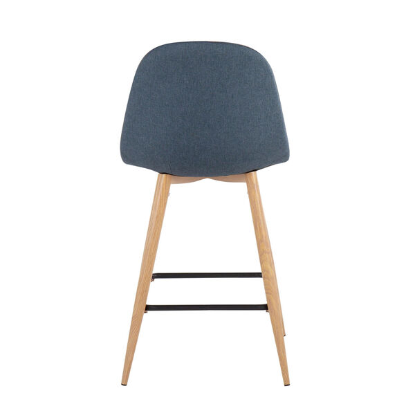 Pebble Natural and Blue Counter Stool, Set of 2, image 4