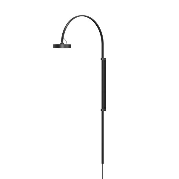 Pluck Satin Black LED 4-Inch Wall Lamp, image 1