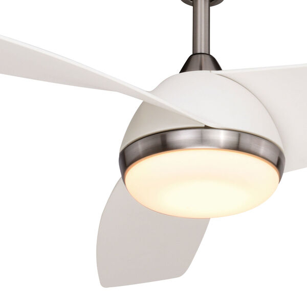 Odell Brushed Nickel and Matte White 52-Inch LED Ceiling Fan, image 4
