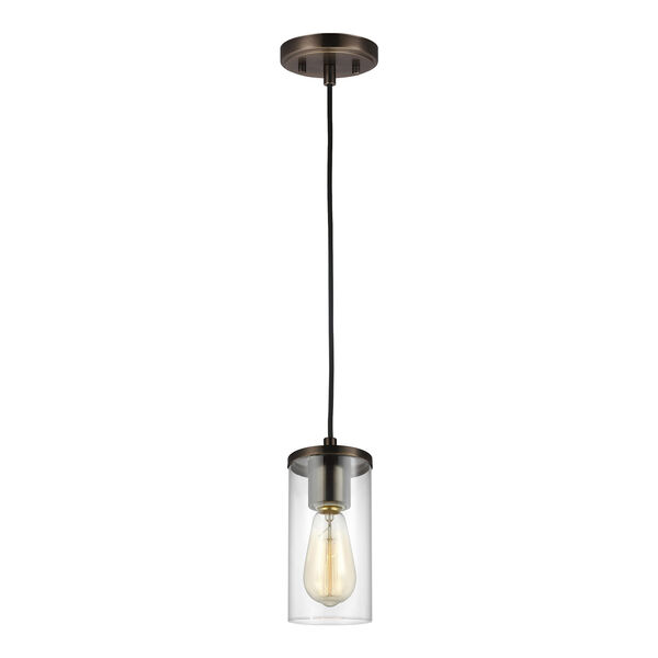 Zire Brushed Oil Rubbed Bronze Four-Inch One-Light Mini Pendant, image 1