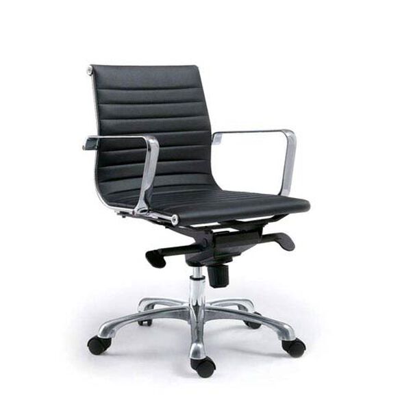 Omega Low Back Black Office Chair, Set of 2, image 1