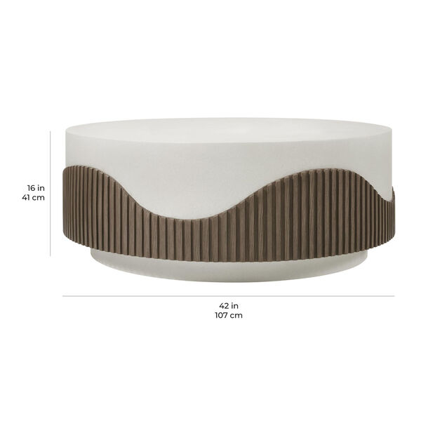 Provenance Signature Fiber Reinforced Polymer Limestone Energy Tranquility Round Coffee Table, image 4