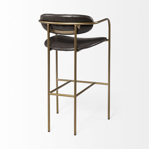Parker Brown and Gold Bar Height Stool, image 5