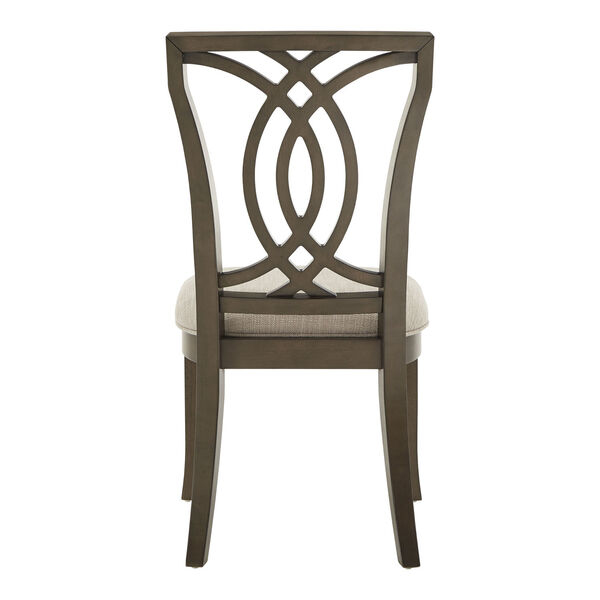 Gloria Dark Walnut and Beige Dining Chair, Set of Two, image 4