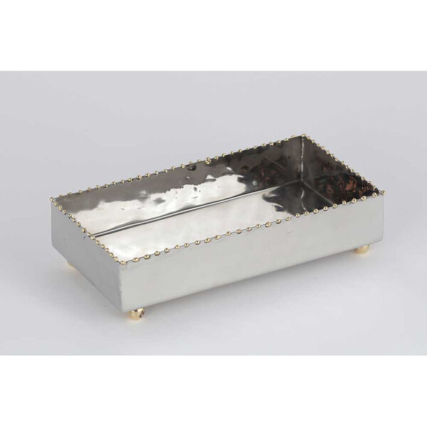 Nickel Gold Bead Guest Towel Tray, image 1