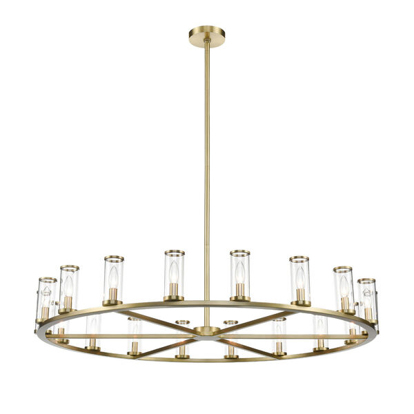 Revolve Natural Brass 18-Light Chandelier with Clear Glass, image 1