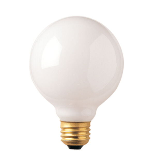 White Incandescent G30 Standard Base Warm White 150 Lumens Light Bulb, image 1