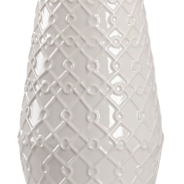 Pam Cain White Glaze and Clear One-Light Ceramic Table Lamp, image 4