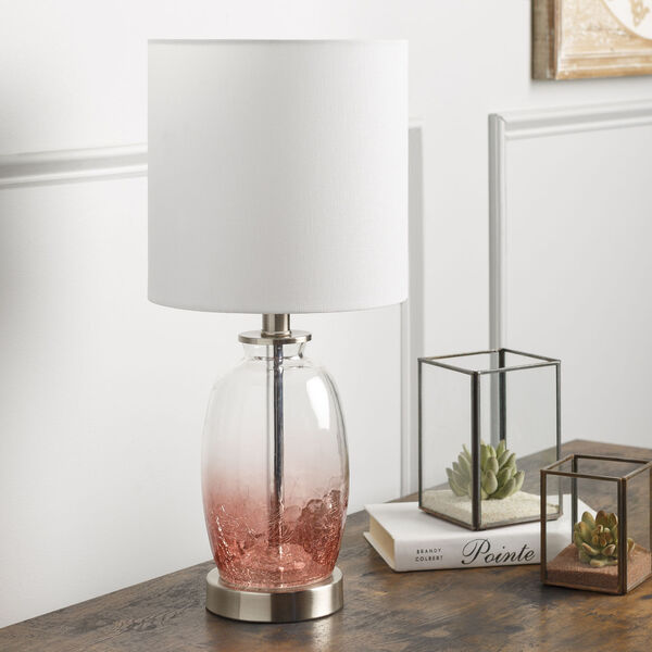 Manitoba Clear Pink and White Table Lamp, image 2