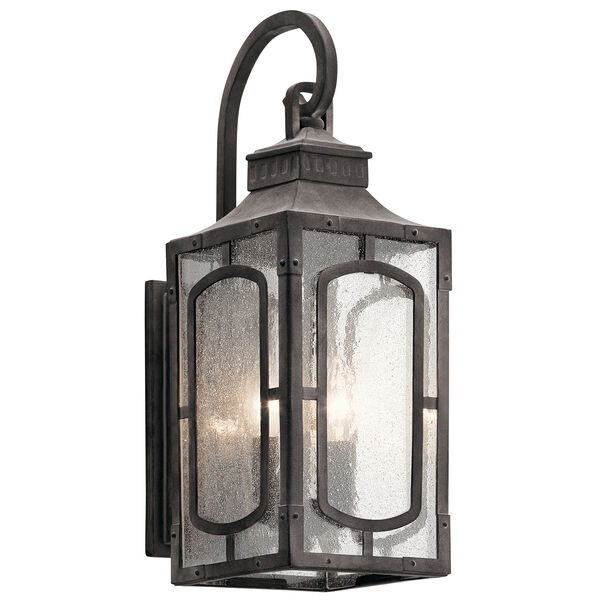 Bay Village Weathered Zinc 7-Inch Two-Light Small Outdoor Wall Light, image 1