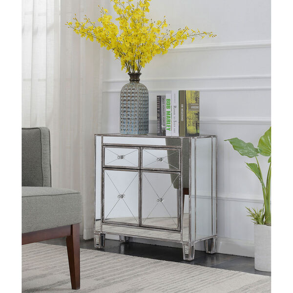 Gold Coast Vineyard 2 Drawer Mirrored Cabinet in Weathered Gray, image 3