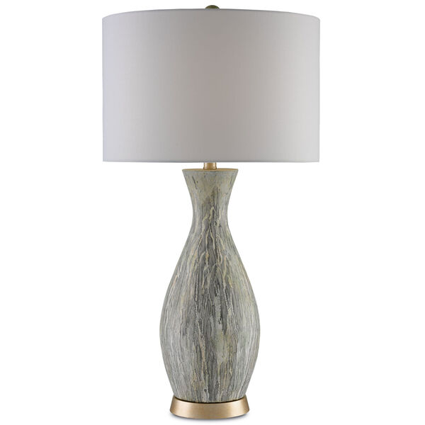 Rana Light Green, White Drip Glaze and Silver Leaf One-Light Table Lamp, image 2