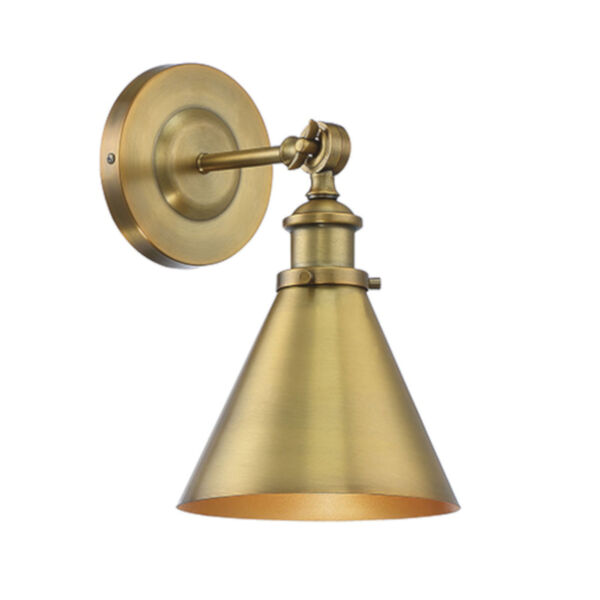 Nora Warm Brass One-Light Wall Sconce, image 1