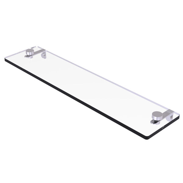Montero Satin Chrome 22-Inch Glass Vanity Shelf with Beveled Edges, image 1