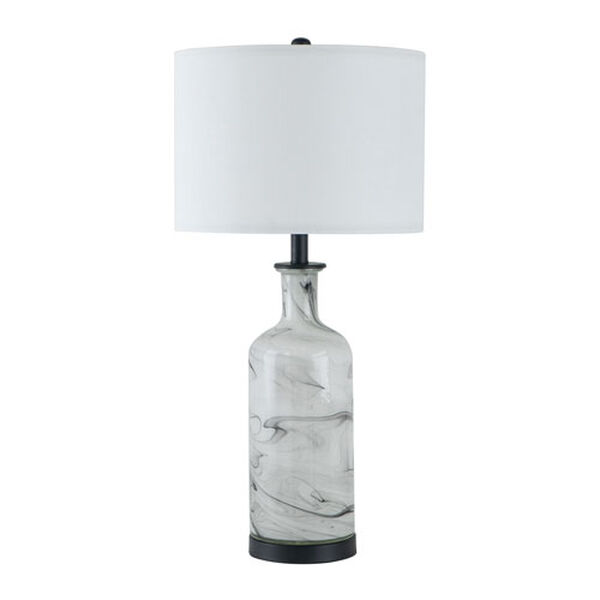 Sarris White Grey Glass Table Lamp, image 1