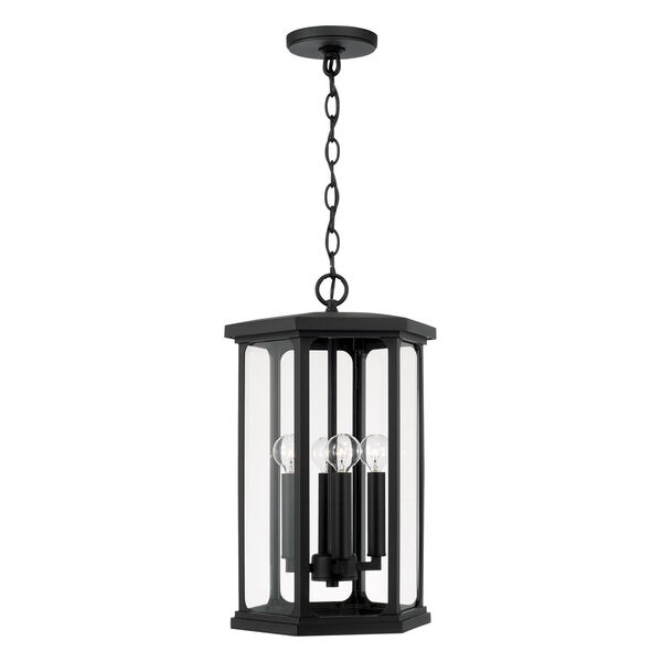 Walton Outdoor Four-Light Hangg Lantern with Clear Glass, image 1
