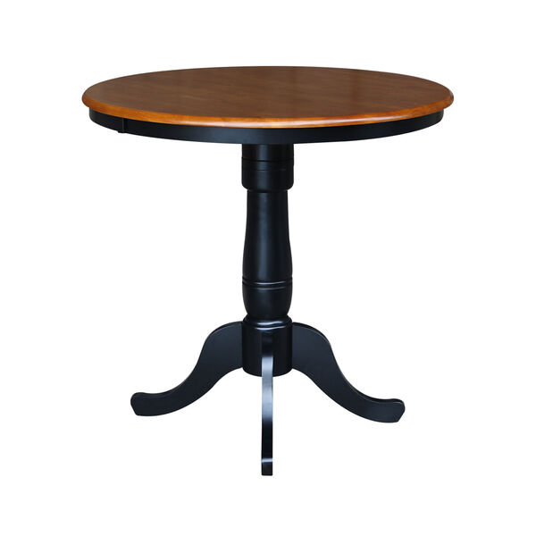 36-Inch Tall, 36-Inch Round Top Black and Cherry Pedestal Counter Table, image 3
