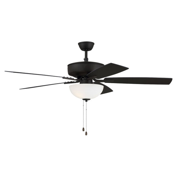 Pro Plus Espresso 52-Inch Two-Light Ceiling Fan with White Frost Bowl Shade, image 3