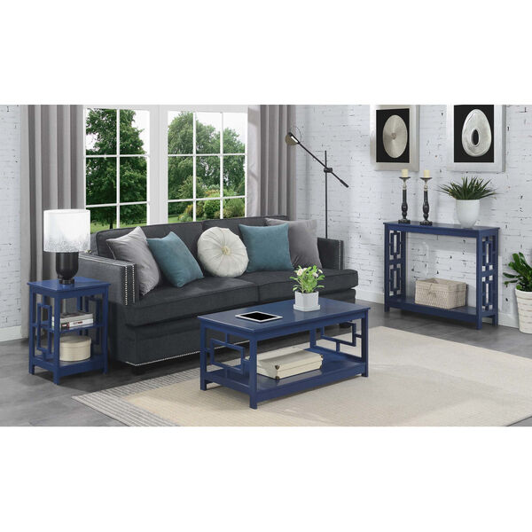 Town Square Cobalt Blue Console Table with Shelf, image 6