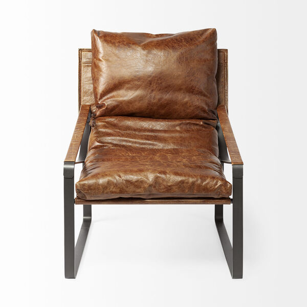 Hornet I Cocoa Brown and Black Leather Arm Chair, image 2