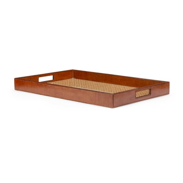 Natural Cognac Leather Tray, image 9