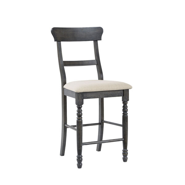 Muses Weathered Pepper Ladder Back Counter Chair, Set of 2, image 2