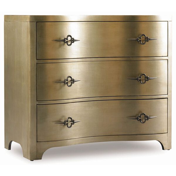 Sanctuary Three-Drawer Shaped Front Gold Chest, image 1