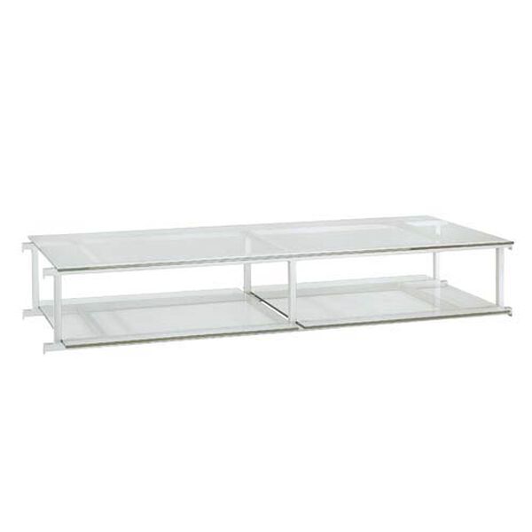 Silver Shelf with Etched Opal Glass, image 1